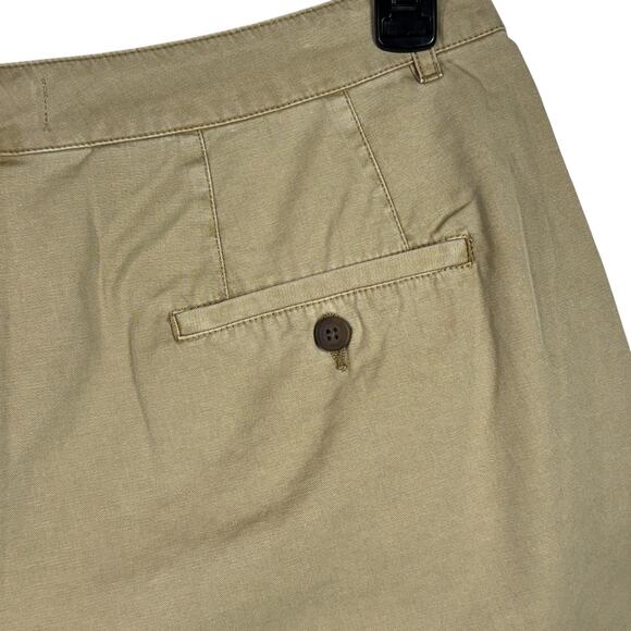 Lucky Brand SZ 14 Pleated Chino Shorts Hi-Rise Pockets Zip-Fly Tan Womens New - Picture 5 of 8